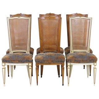 Regency Style Karges Cane Back Dining Chairs - Set of 6 For Sale