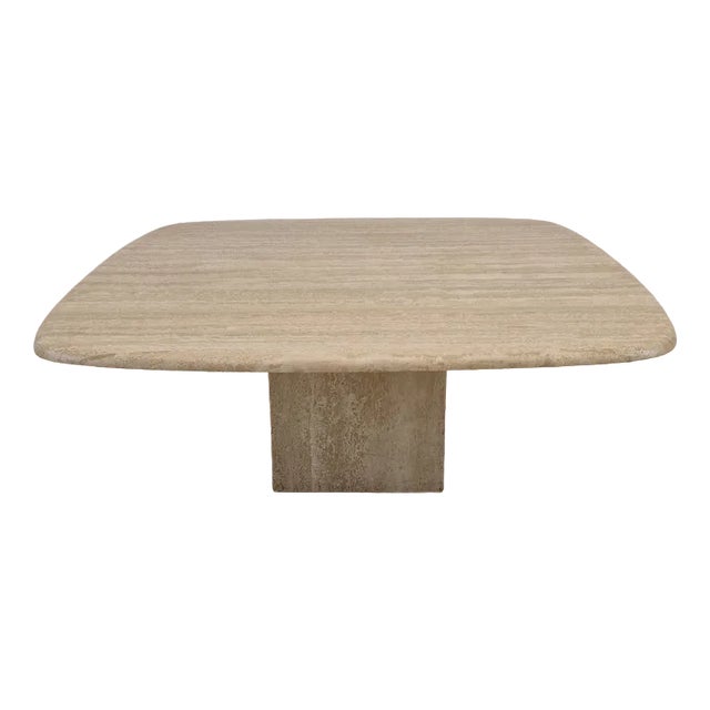 Italian Coffee Table in Travertine, 1980s For Sale