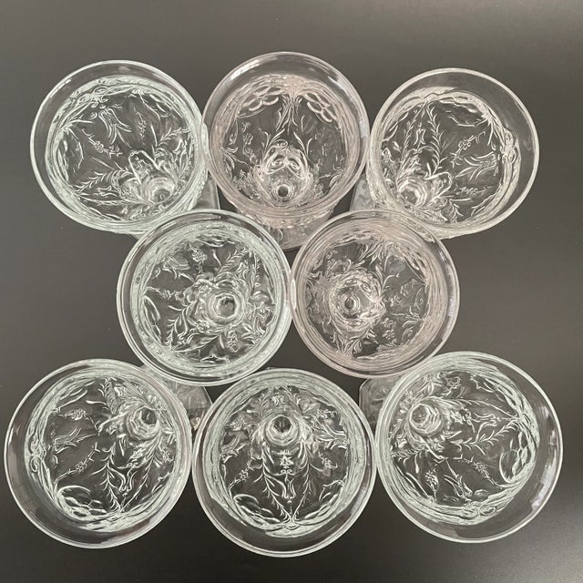 McKee Depression Glass Rock Crystal Clear 7.5 Oz Low Water Goblets - Set of 8 For Sale - Image 9 of 10