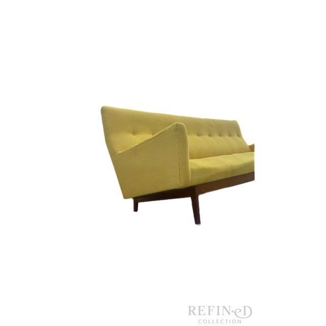 Light Yellow 1950s Attributed to Jens Risom Sofa – Original Family Ownership, Reupholstery Project For Sale - Image 8 of 11