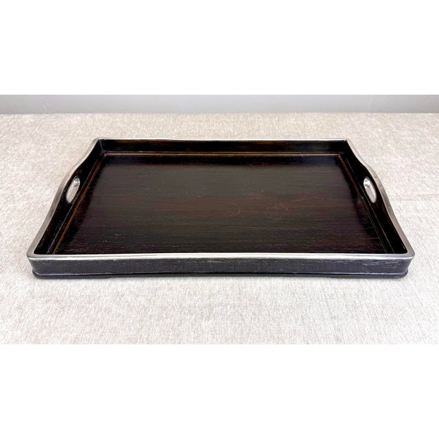 Early 20th Century Japanese Silver-Mounted Zitan Wood Tea Serving Tray For Sale - Image 12 of 12