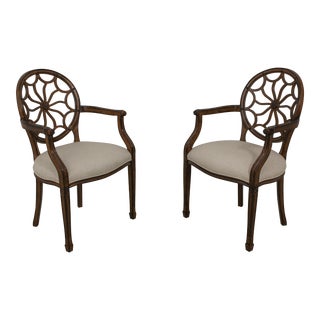 Pair Woodbridge Federal Style Web Back Armchairs For Sale
