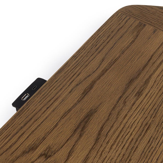 Modern Farmhouse Rounded Oak Nightstand For Sale In Los Angeles - Image 6 of 8