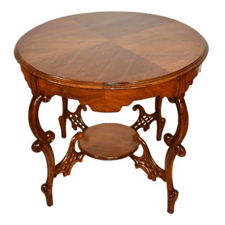 1920 Antique French Louis XV Carved Walnut Center Table / Hall Table For Sale