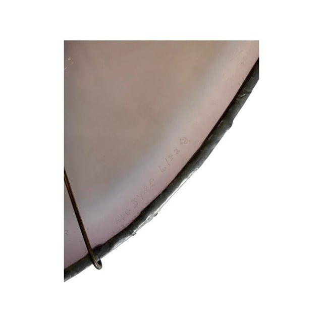 Vintage Art Glass and Brass Wall Hanging Sculpture, Artist Signed and Dated 1982. In pink, orange and yellow tones,...