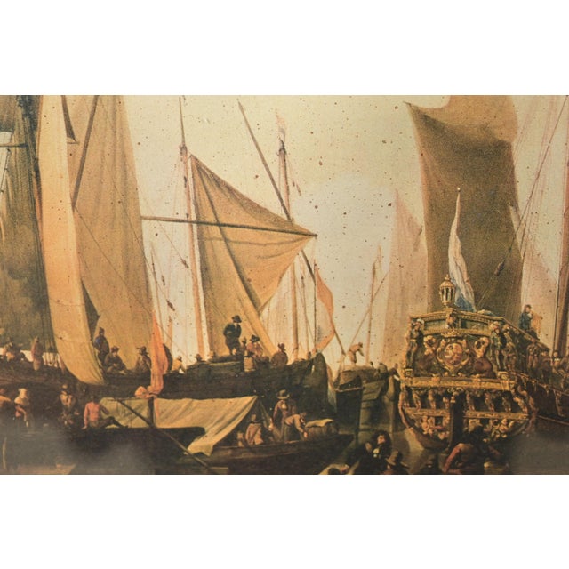 Late 20th Century William Van De Velde "Ships in the Roads" Framed Print For Sale - Image 5 of 14