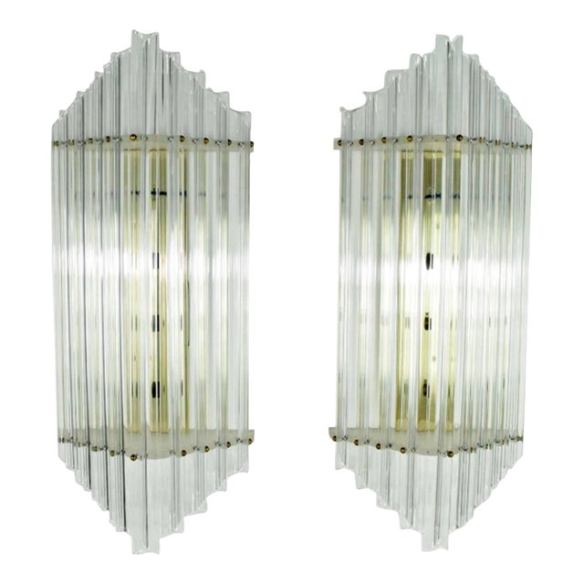 Very Large Mid-Century Lucite Sconces For Sale