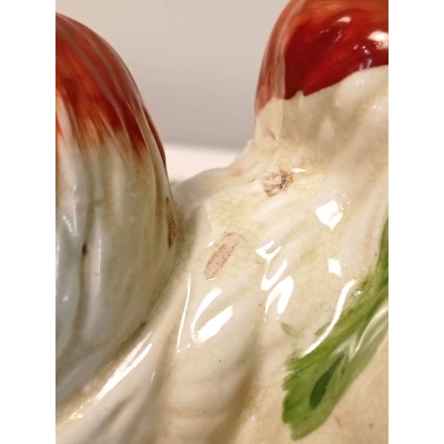 Antique Staffordshire Dog Spill Vase With Cactus King Charles Spaniels | Rare Large Slip Cast Mold | Hand Painted Victorian Era Decor For Sale - Image 13 of 13