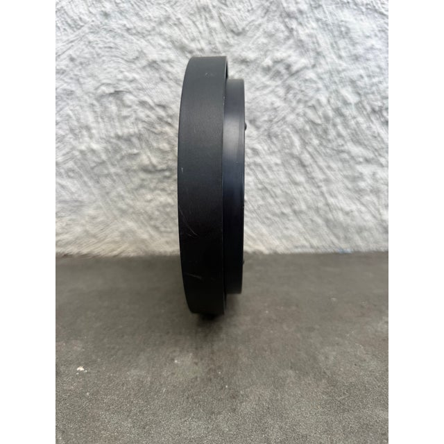 Mid-Century Modern 1980s Habitat Uk Postmodern Black Minimal Wall Clock For Sale - Image 3 of 3