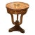 French Empire Round Accent Table – Marquetry Inlaid Center Table With Pedestal Base For Sale