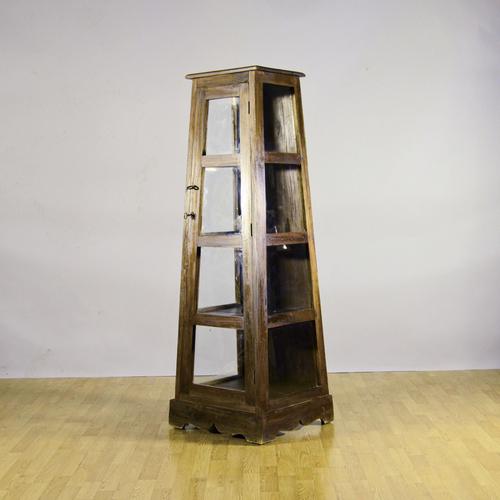 Pyramid-Shaped Teak Display Cabinet with Four Shelves, 1900s For Sale - Image 9 of 9