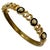 This Signed Castle Cliff Bracelet has black inlay with pearl studs, along with a chain design with jewels. It measures 2.5...