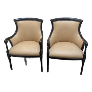 Late 19th Century Regency Lounge Chairs- A Pair For Sale