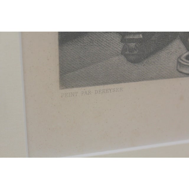 Gold Vintage 19th Century French Interior Room Scene Engraving For Sale - Image 8 of 12