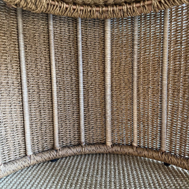 Outdoor Woven Rope Dining Chairs With Seat Cushions For Sale - Image 10 of 10