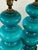 Vintage Pair Triple-Gourd Teal Cased-Glass Lamps For Sale - Image 4 of 7