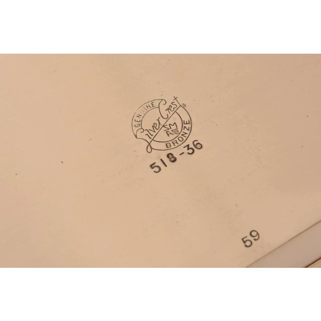 1930's Art Deco Bronze and Silver Plate Hinged Signed Box For Sale - Image 10 of 11