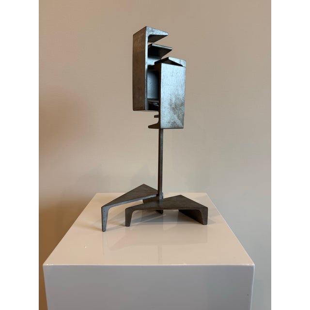 1970s Abstract Steel Sculpture, Postmodern, 1975, Hard Lines, Signed For Sale - Image 5 of 12