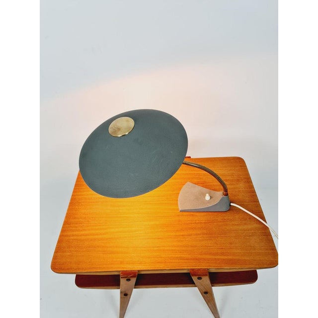 Art Deco German Brass Metal Table Lamp, 1950s For Sale - Image 10 of 11