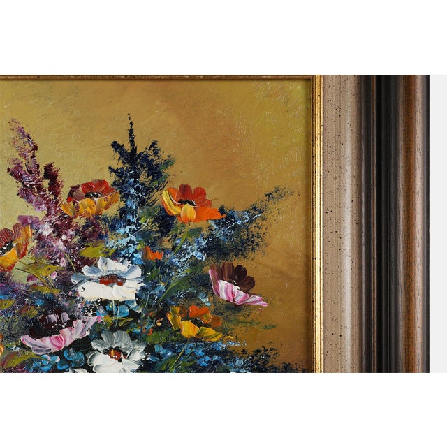 Belgian Artist, Still Life with a Bouquet of Flowers, 1950s, Oil on Canvas, Framed For Sale - Image 8 of 11