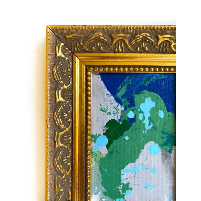 "Around the World" Framed Mini Painting by Jessalin Beutler For Sale - Image 4 of 4