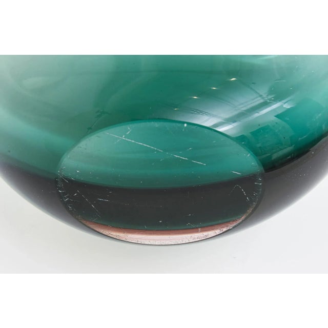 Glass Vintage Murano Antonio Da Ros for Cenedese Sommerso Sea Green and Peach Vase, 60's For Sale - Image 7 of 12