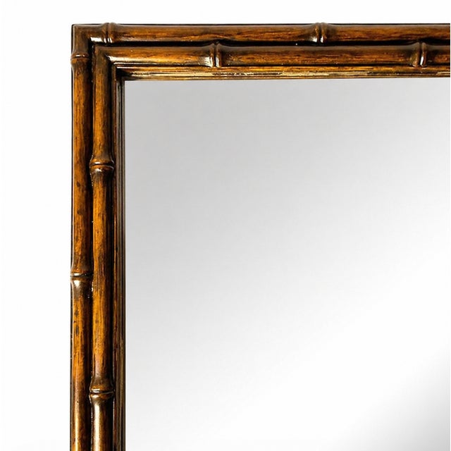 Mid-Century Modern Vintage Faux Bamboo Wall Mirror – Hollywood Regency Palm Beach Style For Sale - Image 3 of 5