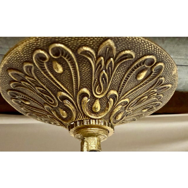 Brass Tassel Chandelier, Six Arms, Hollywood Regency Design For Sale - Image 4 of 10