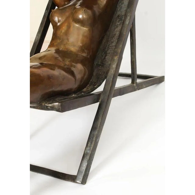 Large Sunbathing Ladies in Bronze, 1980s, Set of 2 For Sale - Image 9 of 11