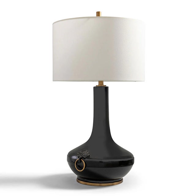 Lotus Black Lamp For Sale In Chicago - Image 6 of 7