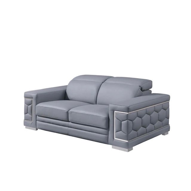 Contemporary Favo Light Blue 3-Piece Leather Match Living Room Set For Sale - Image 3 of 5