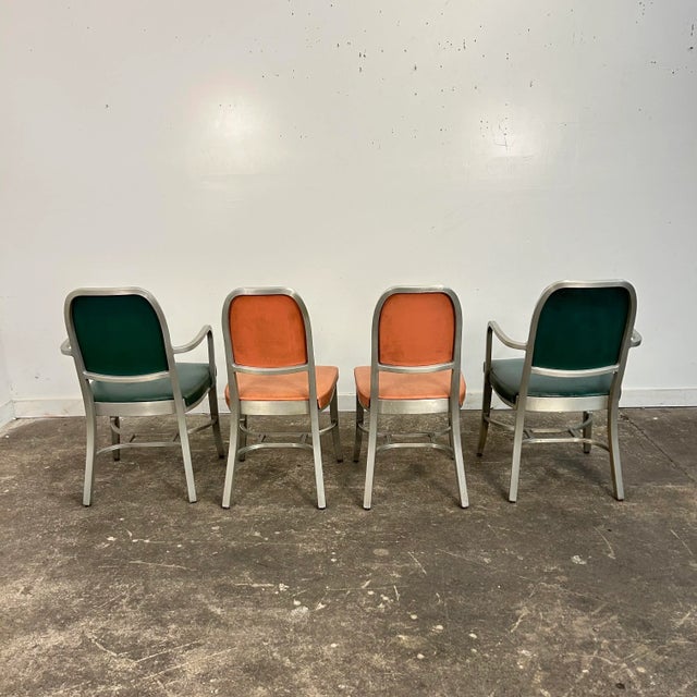 GoodForm Set of 4 Rare Design GoodForm Aluminum Chairs Industrial Art Deco For Sale - Image 4 of 12