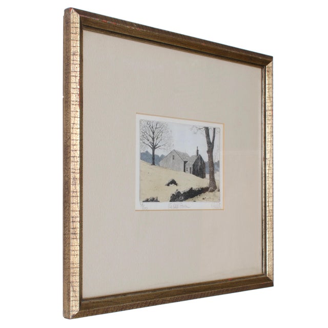 Carol Collette New England Farm Series HandPainted Etchings A Pair