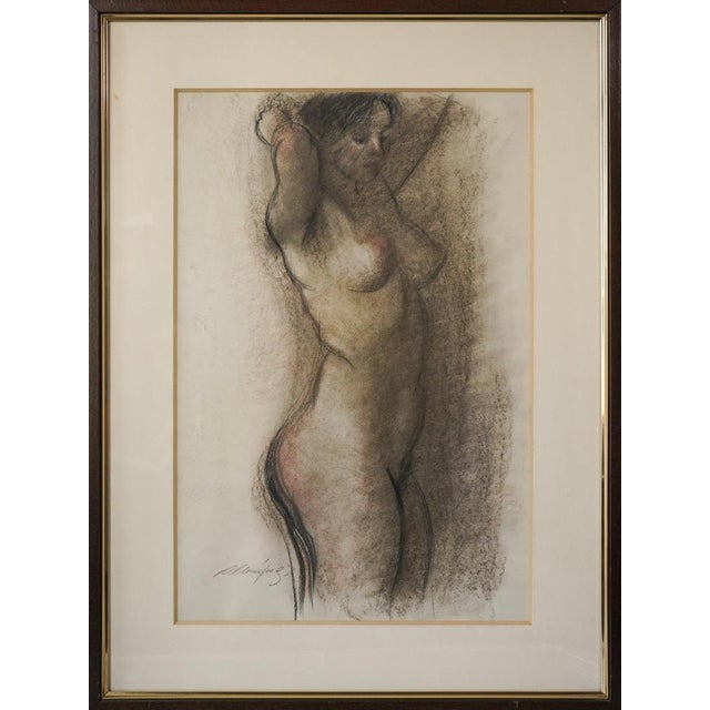 Black Life Study of Nude Lady, 1976, Graphite on Paper, Framed For Sale - Image 8 of 8