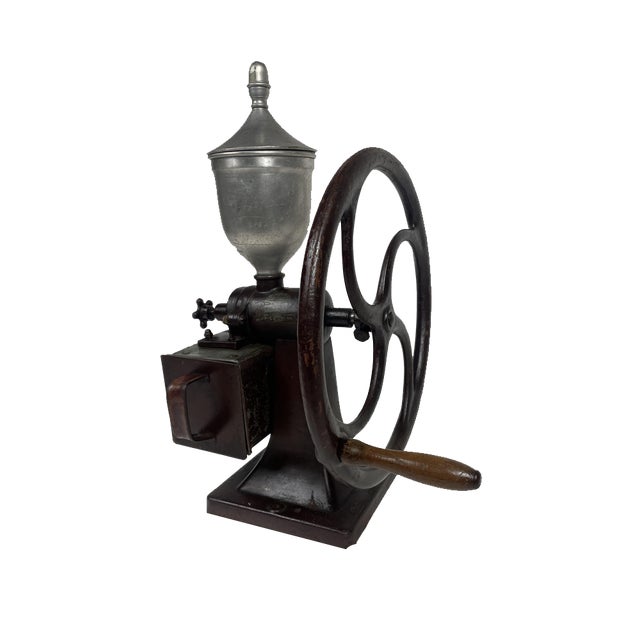 Antique Flywheel Coffee Grinder, 1890s For Sale