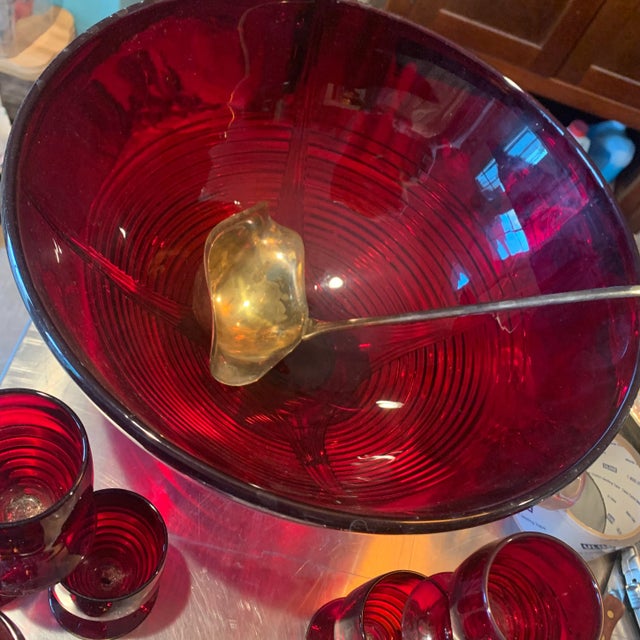 Holidays! A punch set that packs a PUNCH! Beautiful condition and unusual little tumblers. Wish I could tell you the...