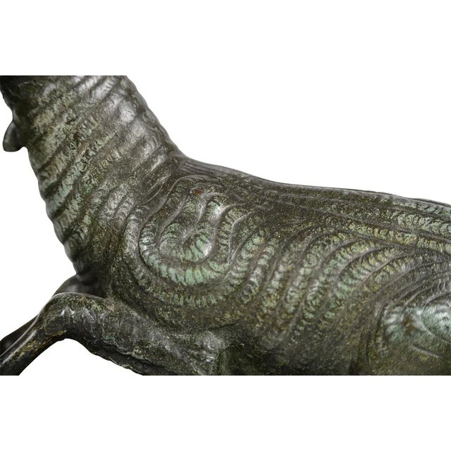 'Girl Kissing a Lamb' Art Deco Bronze Sculpture For Sale - Image 4 of 9