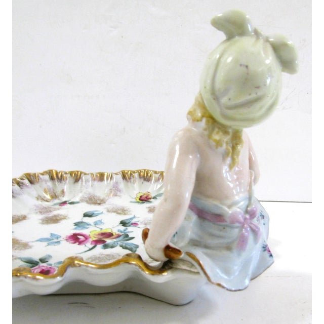 Ceramic Antique German Meissen Porcelain Candy Dish With Bathing Woman Von Schierholz For Sale - Image 7 of 11
