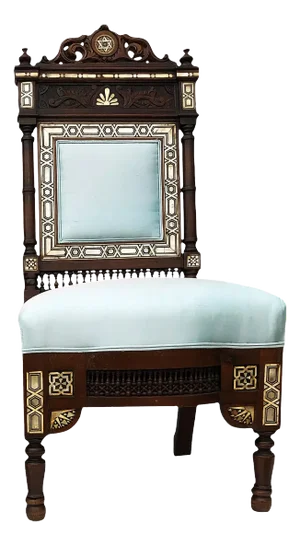 19th Century Wood Mother of Pearls Moorish Chair