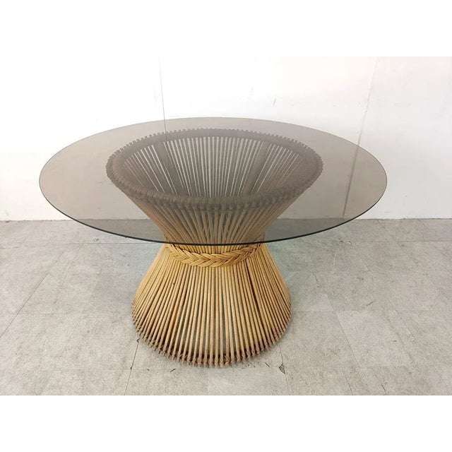 Boho Chic Bamboo Dining Table, 1980s For Sale - Image 3 of 11