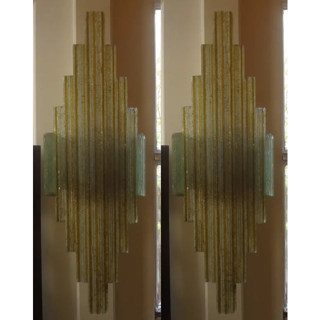 Pair of Italian Chiseled Glass Sconces by Poliarte For Sale - Image 12 of 12