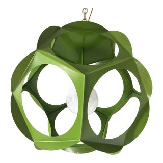 1960s Geometric Iron Pendant Light For Sale
