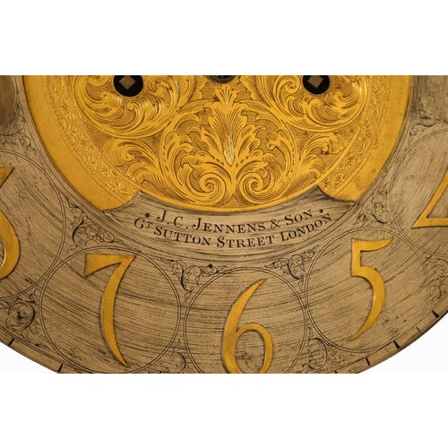 J.C. Jennens & Sons London England Oak Grandfather Clock For Sale - Image 10 of 10
