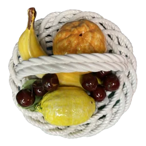 Vintage 1960s Italian Ceramic Fruit Basket
