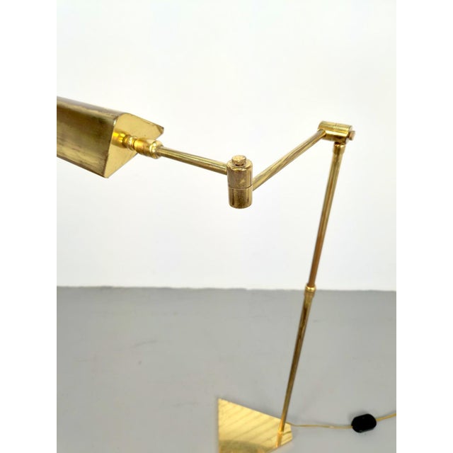Brass Adjustable Floor Reading Lamp, 1970s For Sale - Image 6 of 8