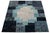Textile 8 X 9 Modern Handcrafted Blue Wool Rug With Allover Patchwork Design For Sale - Image 7 of 8
