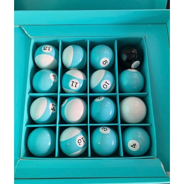 Description • Tiffany & Co. Edition • Gift Set • White • Tiffany Blue Accented • Full Set Of Balls Included • 8 Ball...