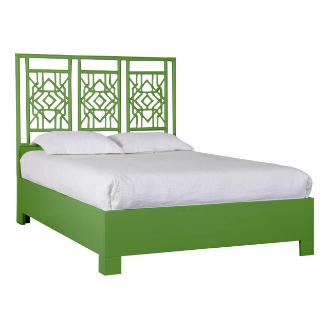 Tulum Platform Bed Queen, Bright Green For Sale
