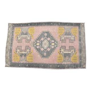 Mid 20th Century Handmade Oushak Small Rug For Sale