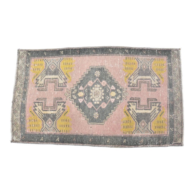 Mid 20th Century Handmade Oushak Small Rug For Sale